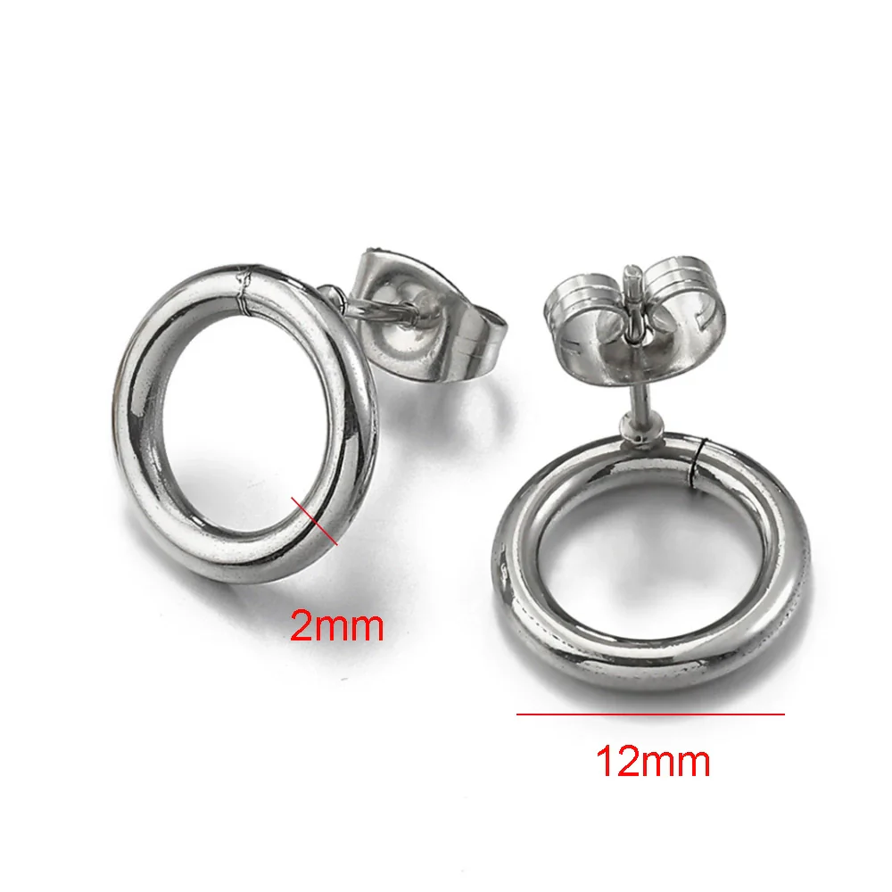 Stainless Steel Geometric Water Drop And Round Earrings Handmade With Electroplating - Image 16