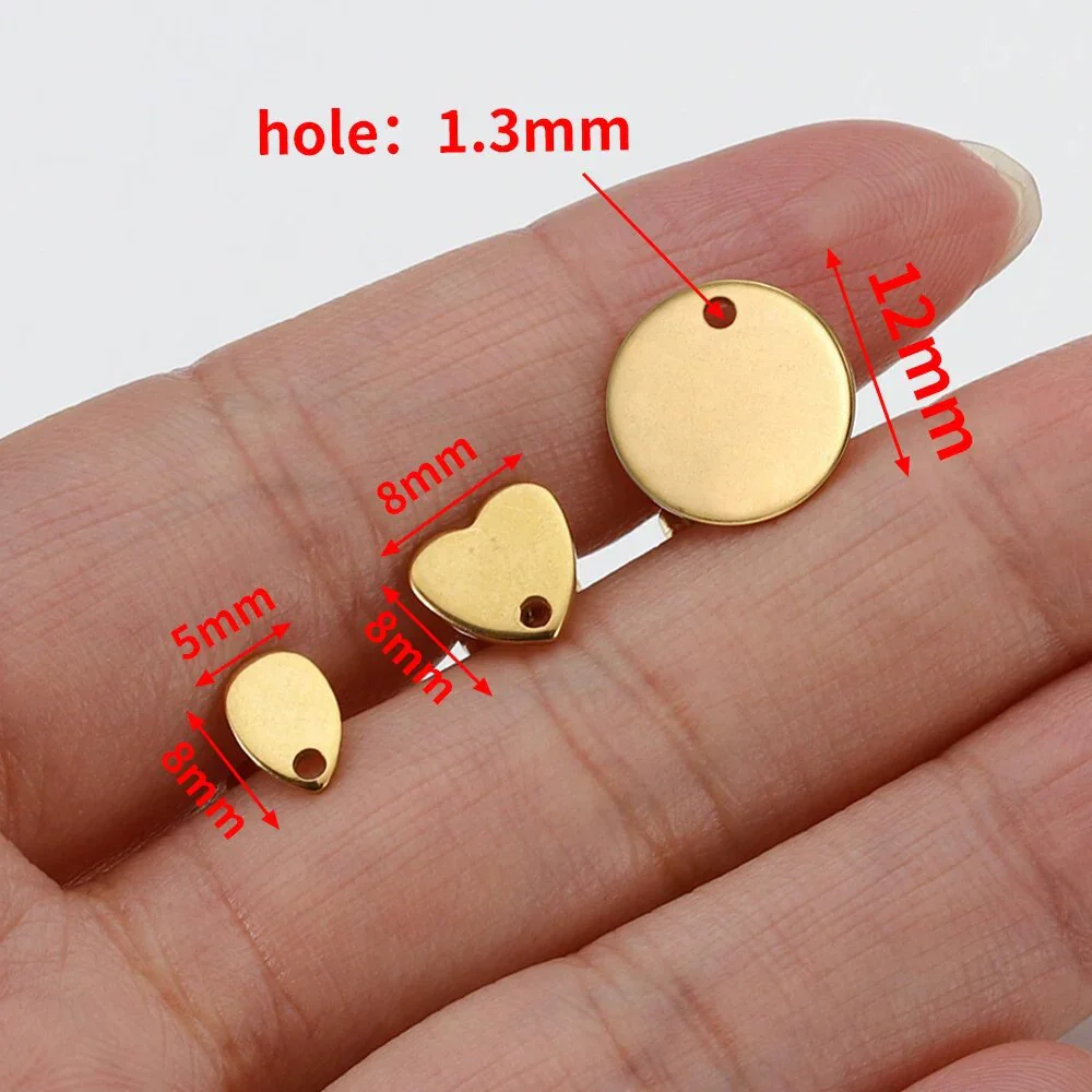 Stainless Steel Geometric Water Drop And Round Earrings Handmade With Electroplating - Image 2