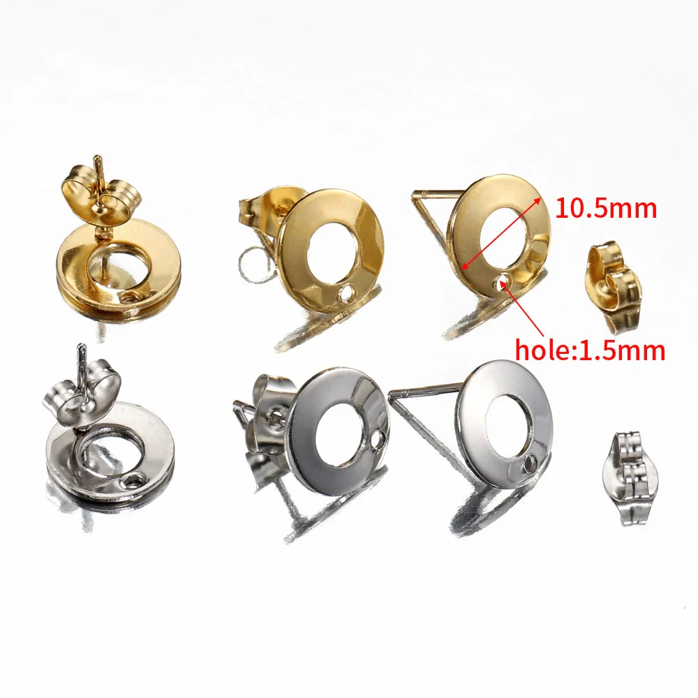 Stainless Steel Geometric Water Drop And Round Earrings Handmade With Electroplating - Image 3