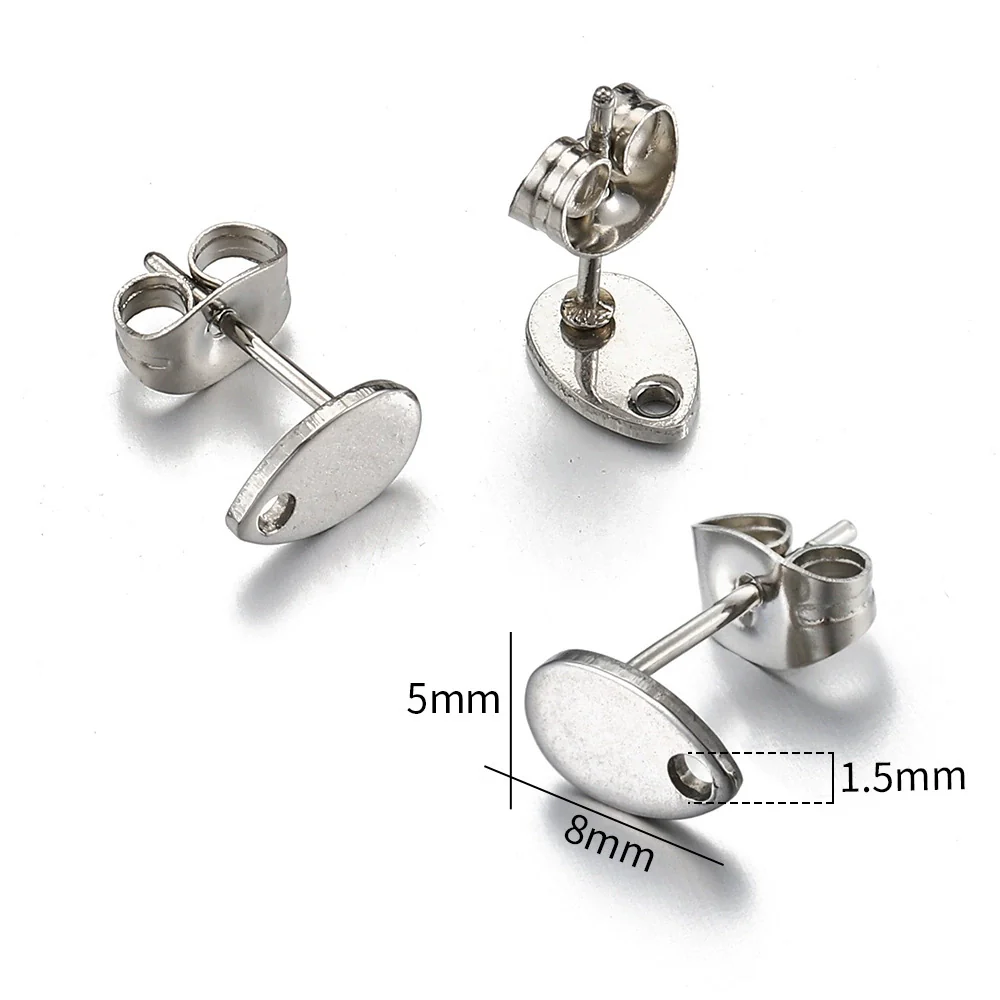 Stainless Steel Geometric Water Drop And Round Earrings Handmade With Electroplating - Image 6