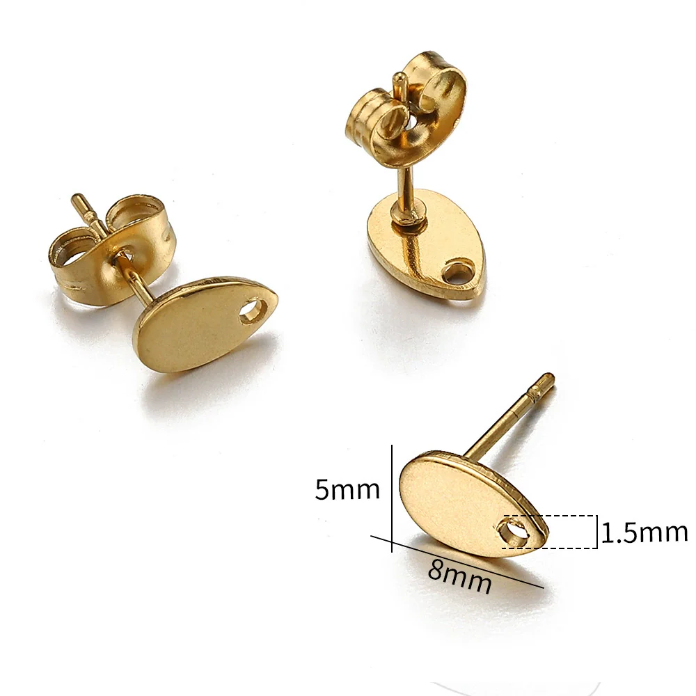 Stainless Steel Geometric Water Drop And Round Earrings Handmade With Electroplating - Image 7