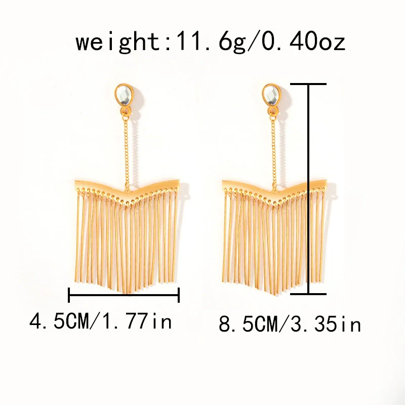 Stainless Steel Geometric Wind Chimes Tassel Earrings For Women With Electroplating Treatment - Image 6