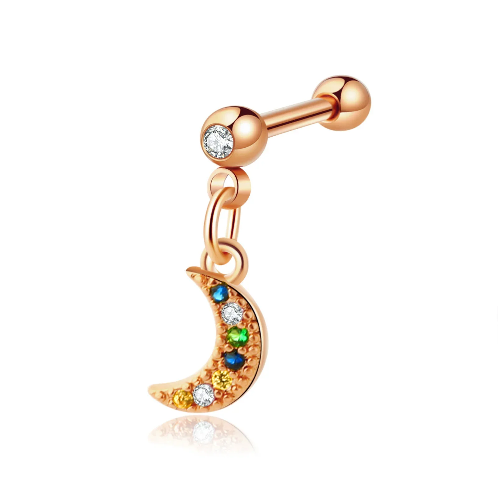 Stainless Steel Geometric Zircon Pendant Electroplating Fashion Earrings - Image 18
