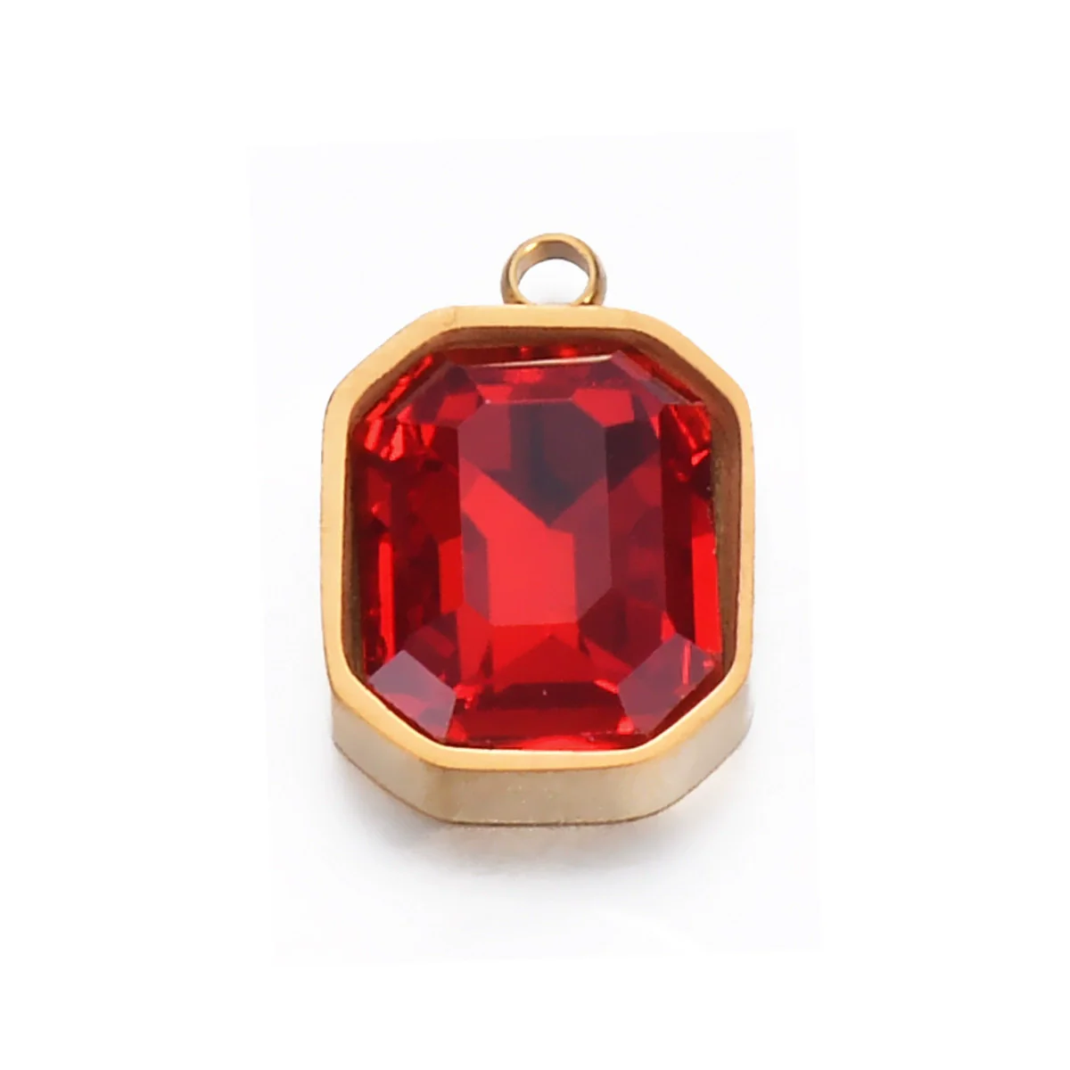 Stainless Steel Glass Crystal Pendant Jewelry Accessories Rectangular Octagonal Square Electroplated - Image 10