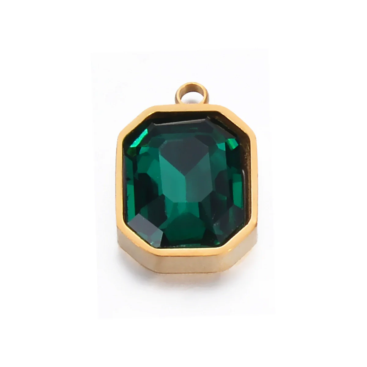 Stainless Steel Glass Crystal Pendant Jewelry Accessories Rectangular Octagonal Square Electroplated - Image 7