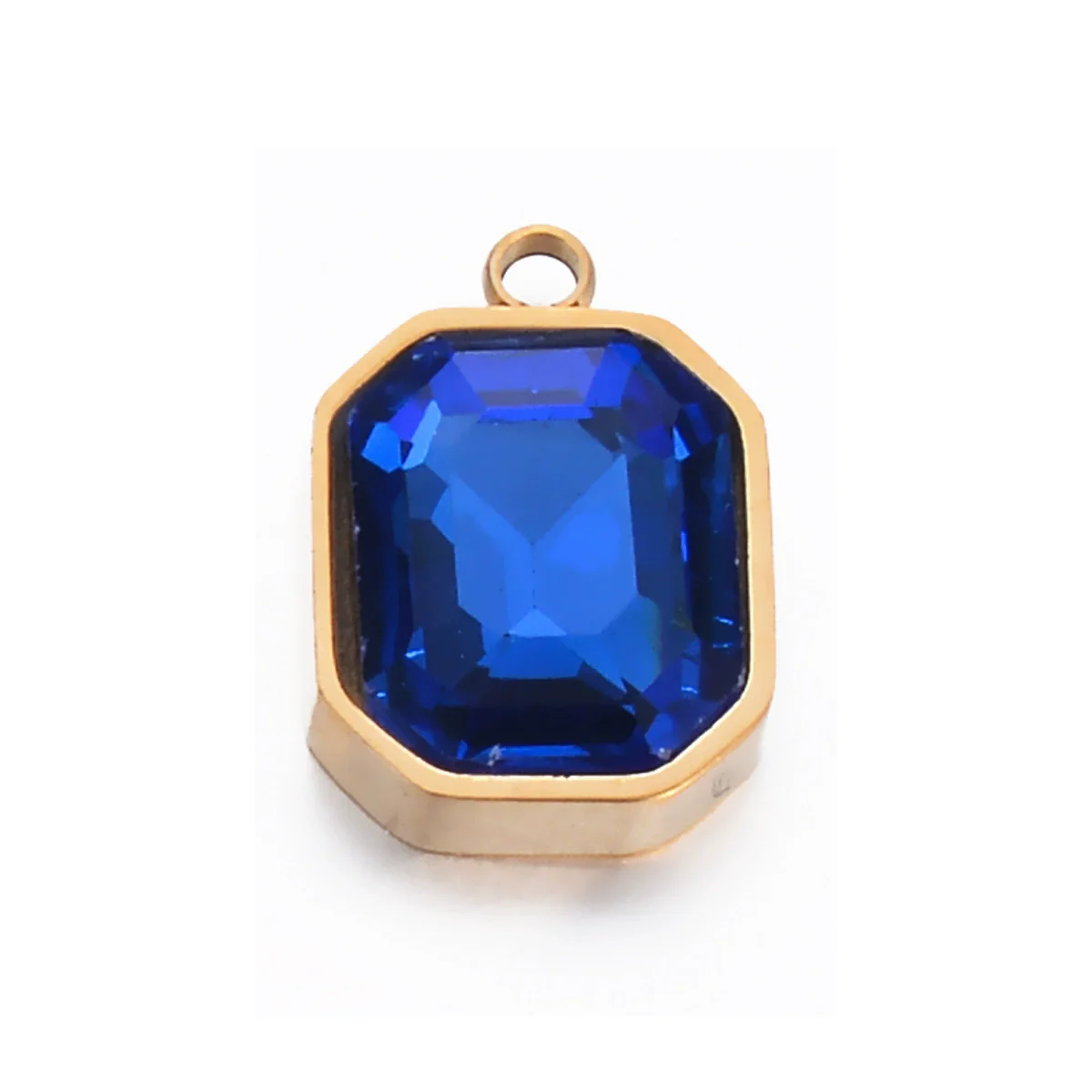 Stainless Steel Glass Crystal Pendant Jewelry Accessories Rectangular Octagonal Square Electroplated - Image 8