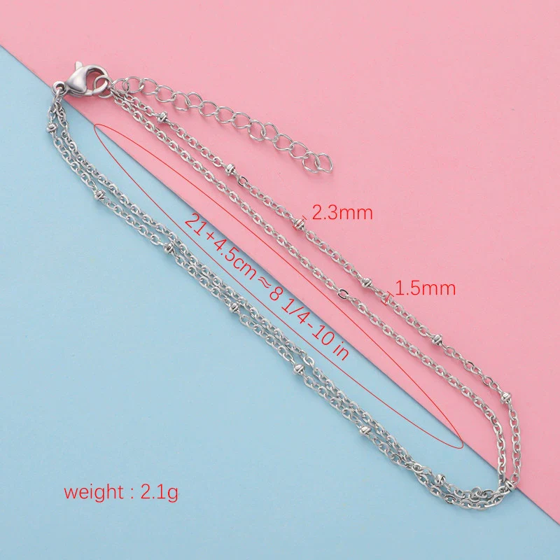 Stainless Steel Glossy Bead Bracelet And Foot Chain Jewelry Accessories Electroplated Diy Fashion Simple - Image 2