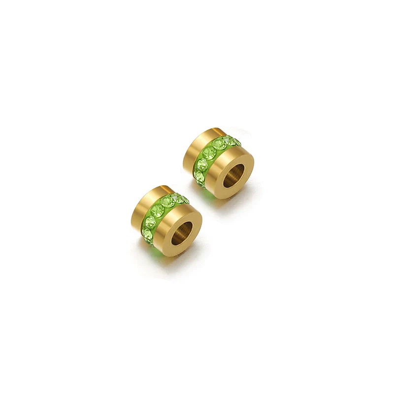 Stainless Steel Glossy Rhinestone Spacer Beads For Bracelet Electroplated Jewelry - Image 11