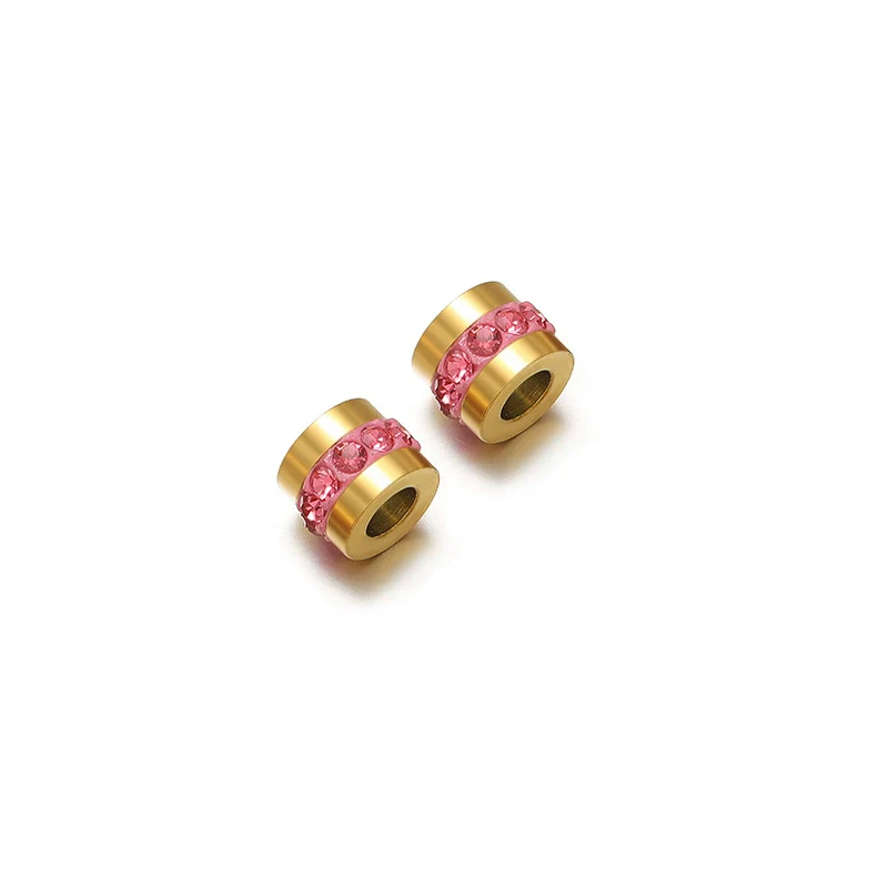 Stainless Steel Glossy Rhinestone Spacer Beads For Bracelet Electroplated Jewelry - Image 12