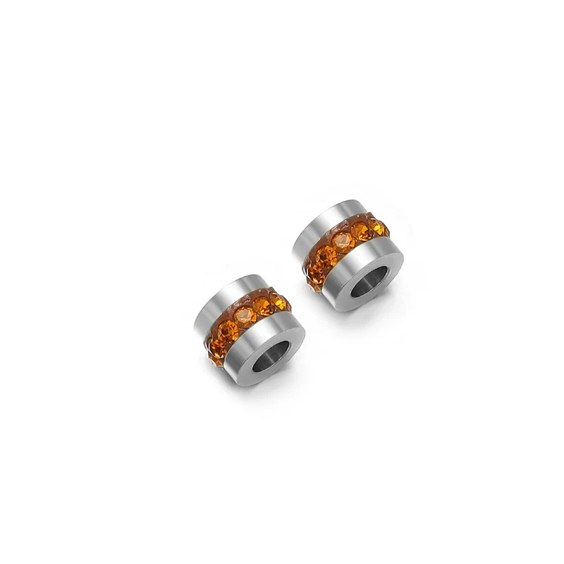 Stainless Steel Glossy Rhinestone Spacer Beads For Bracelet Electroplated Jewelry - Image 17