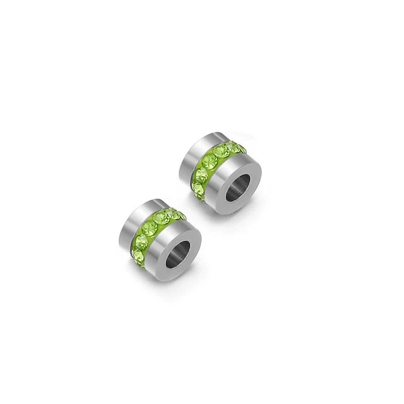 Stainless Steel Glossy Rhinestone Spacer Beads For Bracelet Electroplated Jewelry - Image 18