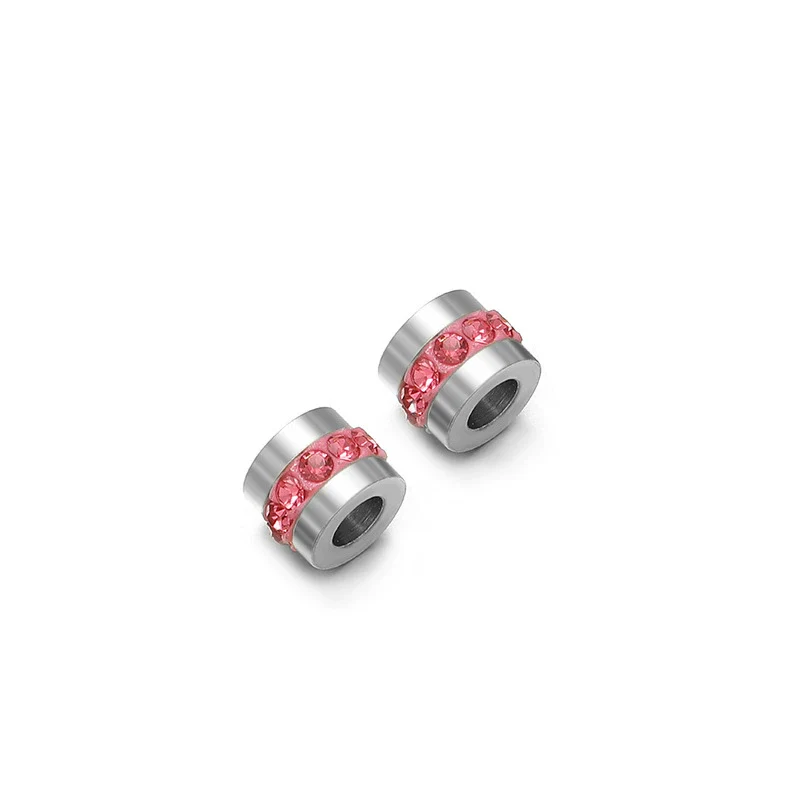 Stainless Steel Glossy Rhinestone Spacer Beads For Bracelet Electroplated Jewelry - Image 19