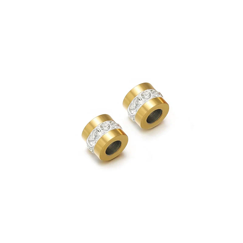 Stainless Steel Glossy Rhinestone Spacer Beads For Bracelet Electroplated Jewelry - Image 7