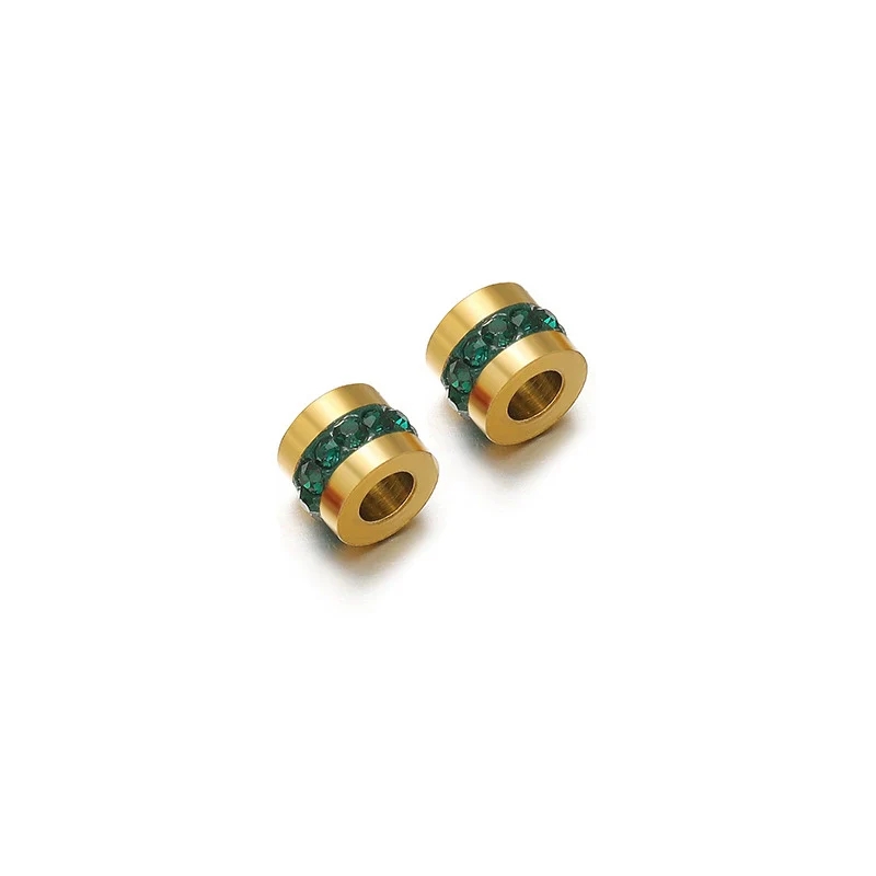 Stainless Steel Glossy Rhinestone Spacer Beads For Bracelet Electroplated Jewelry - Image 8
