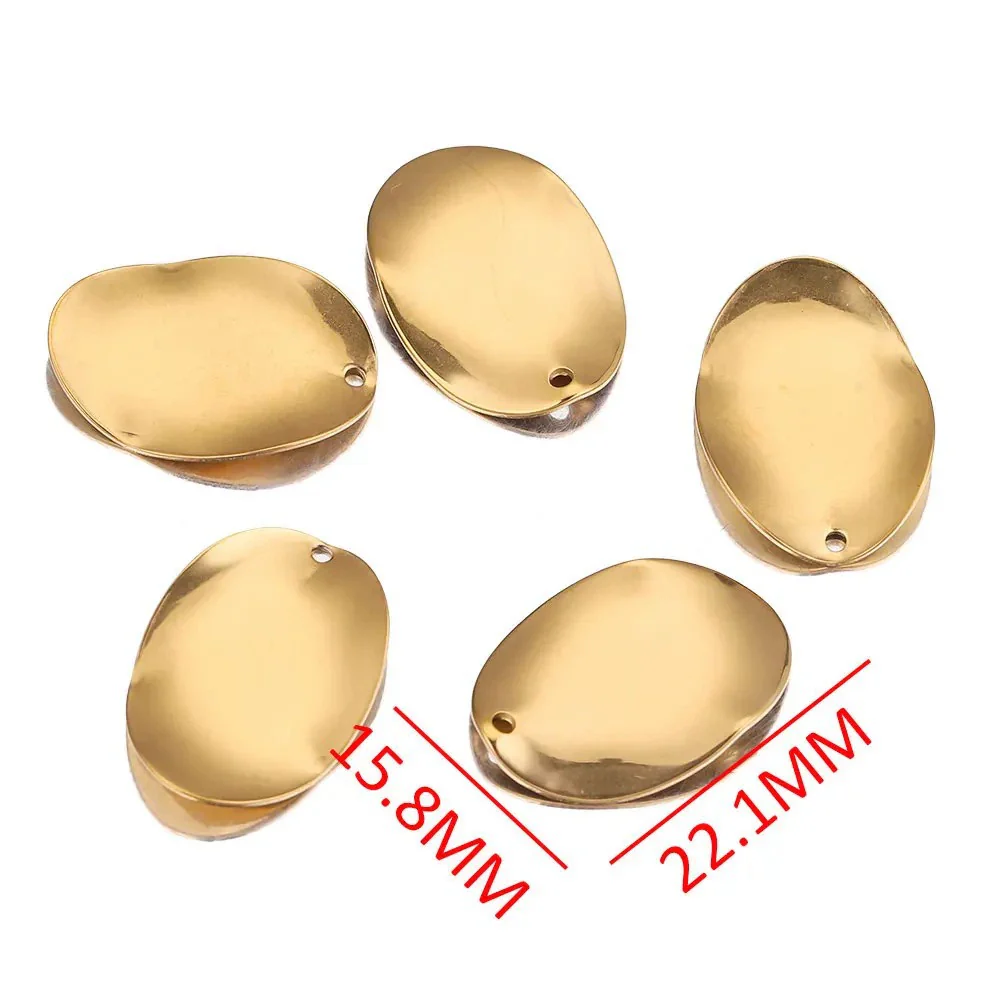 Stainless Steel Gold Electroplated Deformed Uneven Sequin Round Earrings Jewelry Accessories - Image 13