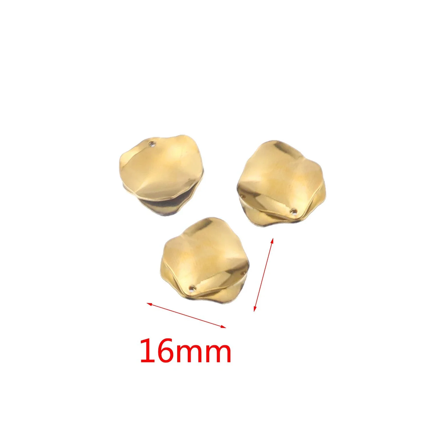 Stainless Steel Gold Electroplated Deformed Uneven Sequin Round Earrings Jewelry Accessories - Image 7