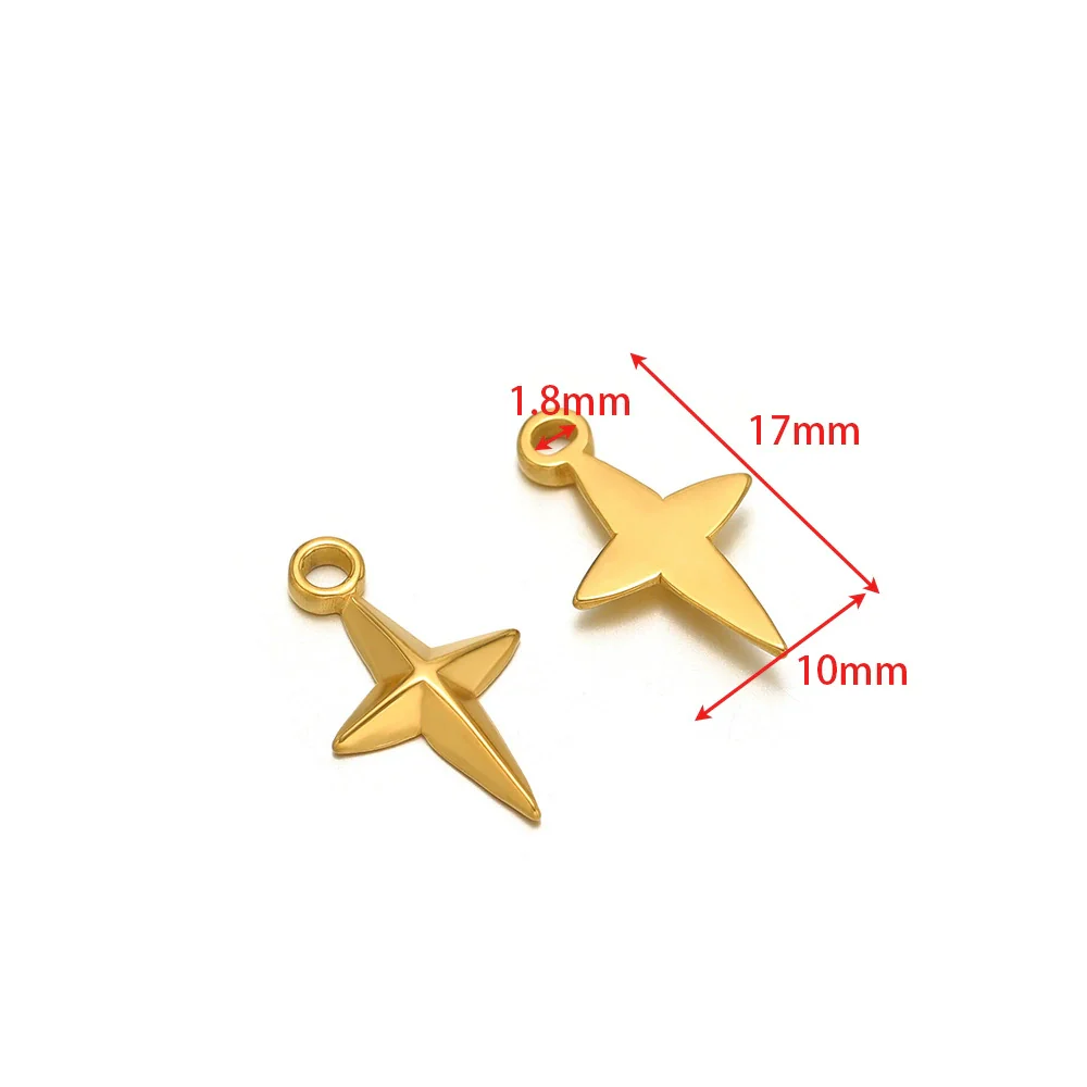 Stainless Steel Gold Plated Eightpointed Star And Cross Pendant Jewelry Accessories - Image 10