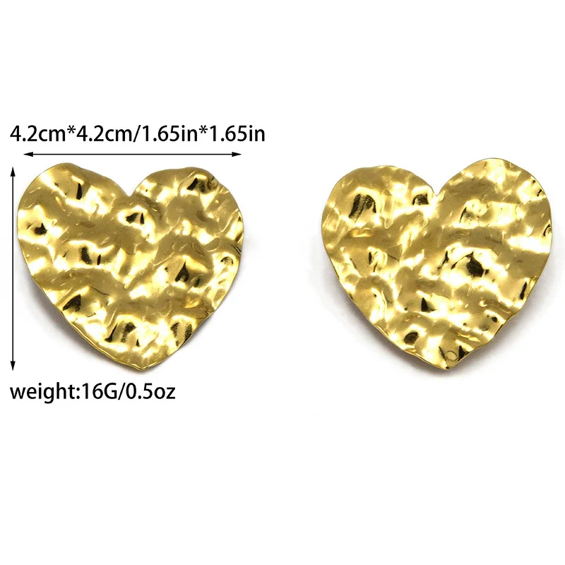 Stainless Steel Gold Plated Embossed Retro Love Three Dimensional Women's Jewelry Set With Earrings And Ring Featuring Water Drops And Bells Pattern - Image 6