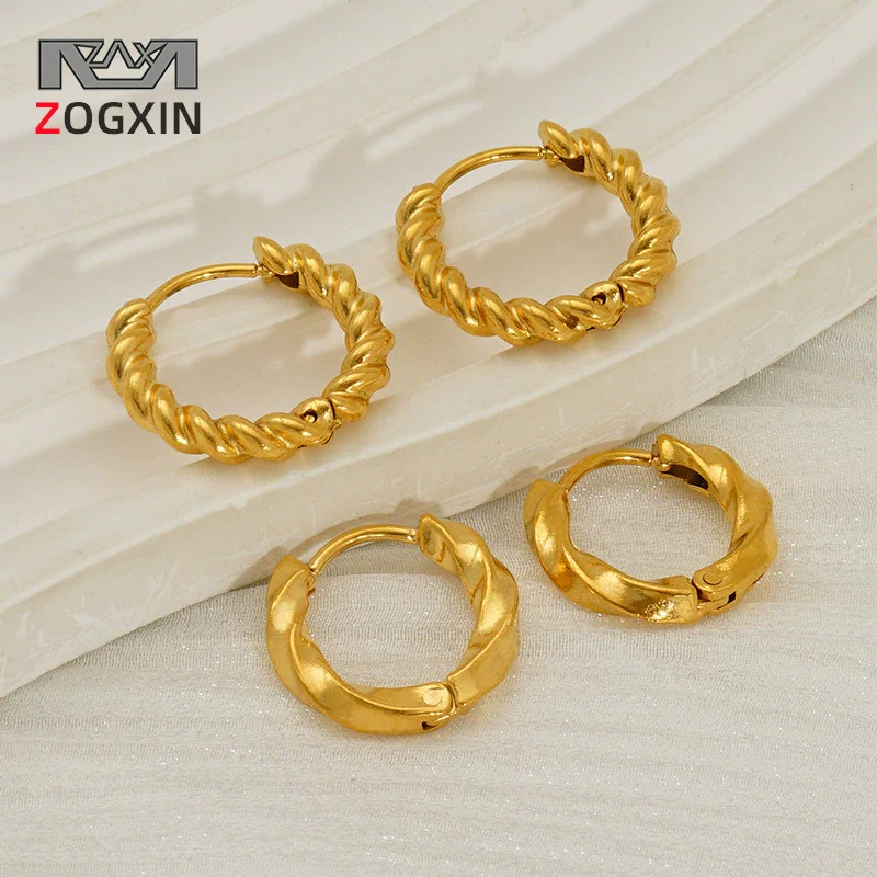 316L Stainless Steel Gold Plated Geometric Earrings For Women Minimalist Design