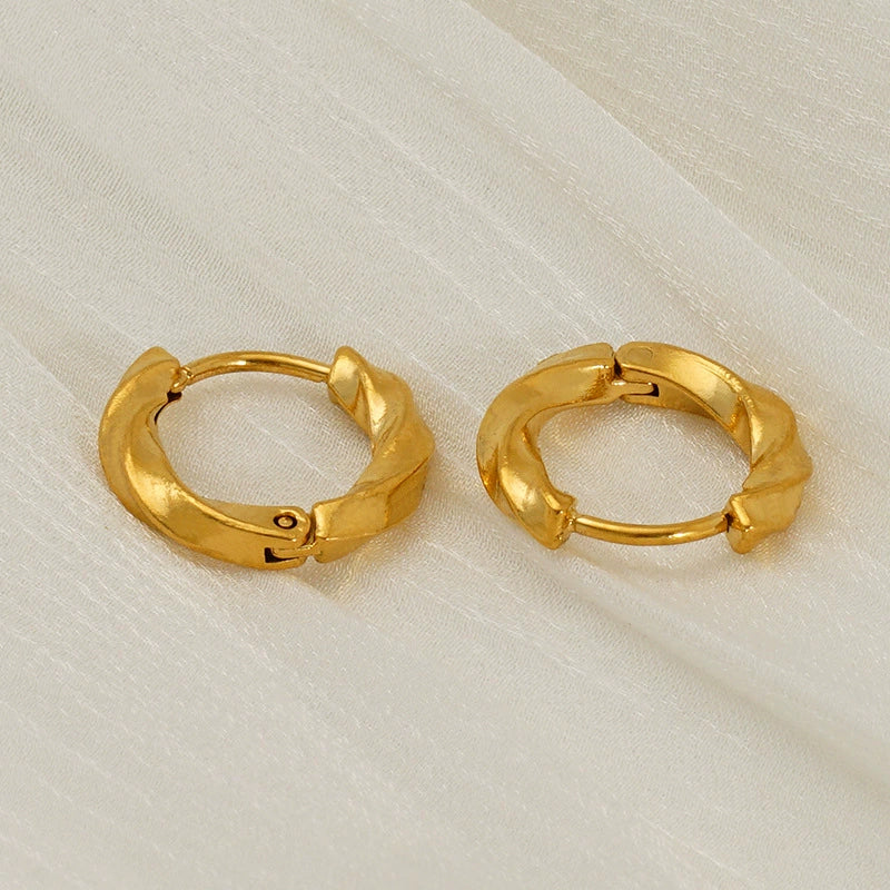 316L Stainless Steel Gold Plated Geometric Earrings For Women Minimalist Design - Image 3