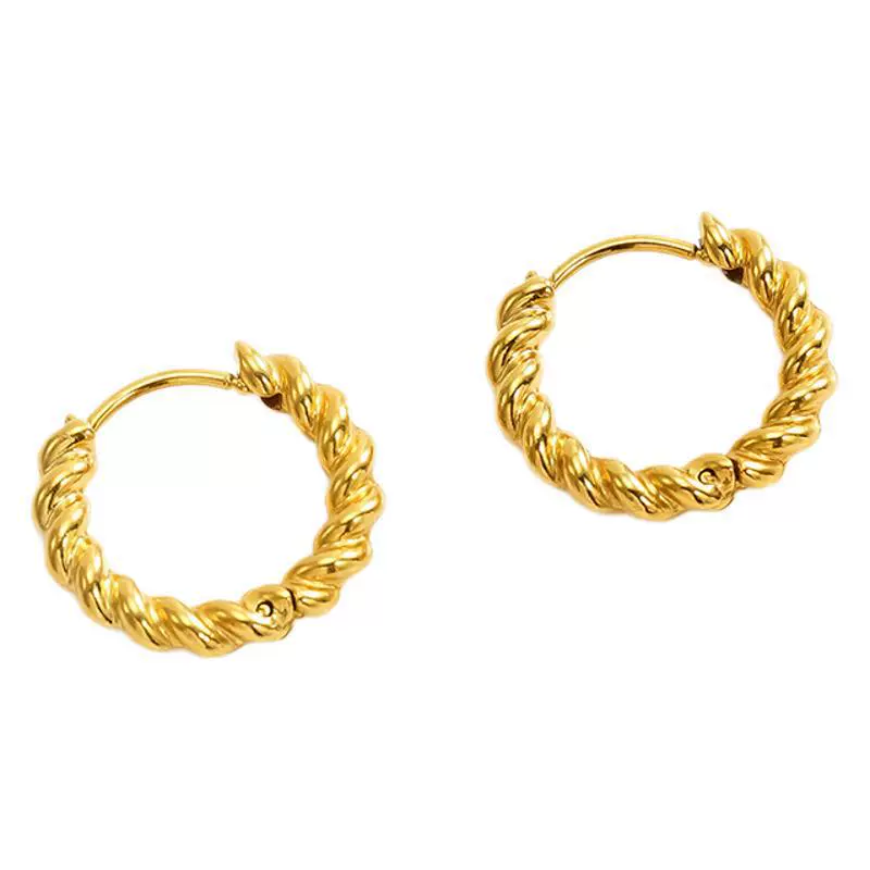 316L Stainless Steel Gold Plated Geometric Earrings For Women Minimalist Design - Image 5