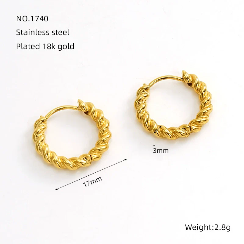 316L Stainless Steel Gold Plated Geometric Earrings For Women Minimalist Design - Image 6