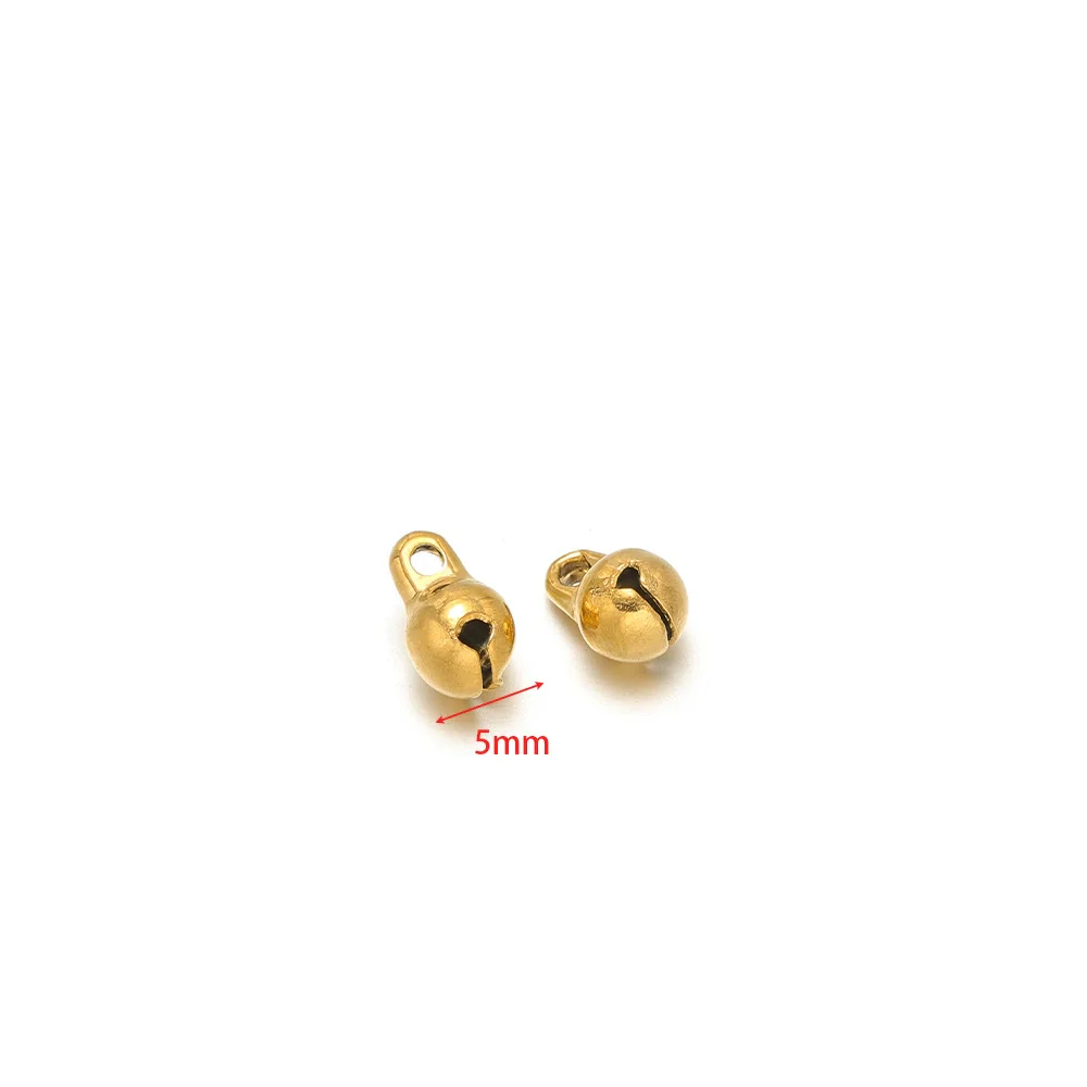 Stainless Steel Gold Plated Small Bell Pendant Jewelry Accessories - Image 6