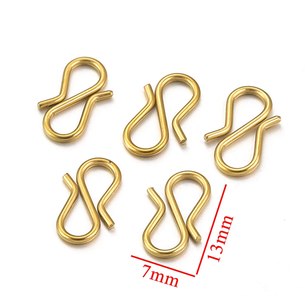 Stainless Steel Gold Plated Sshaped Fish Pattern Buckle Hook Jewelry Making Bracelet Necklace Connector - Image 4