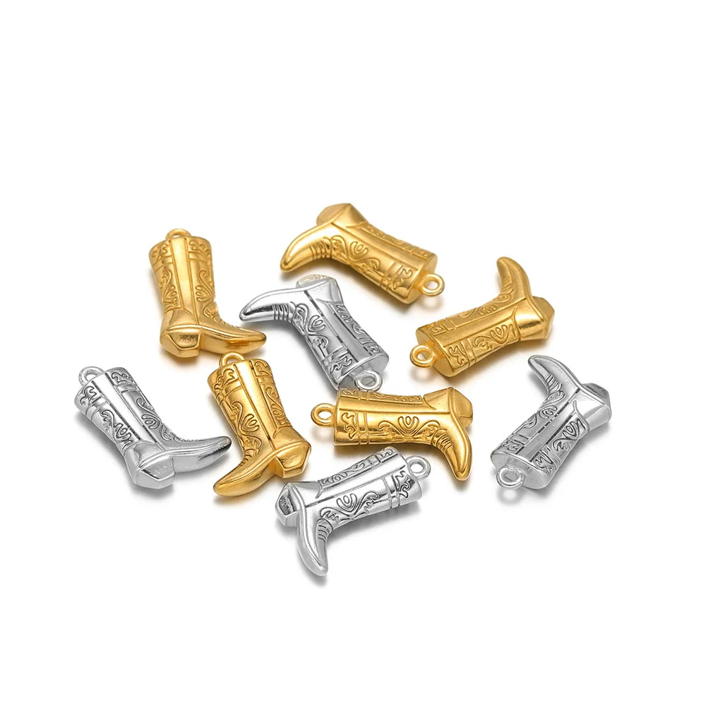 Stainless Steel Goldplated Cast Shoes Pendant For Necklace And Bracelet Accessories - Image 5