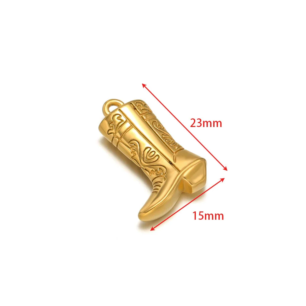 Stainless Steel Goldplated Cast Shoes Pendant For Necklace And Bracelet Accessories - Image 6