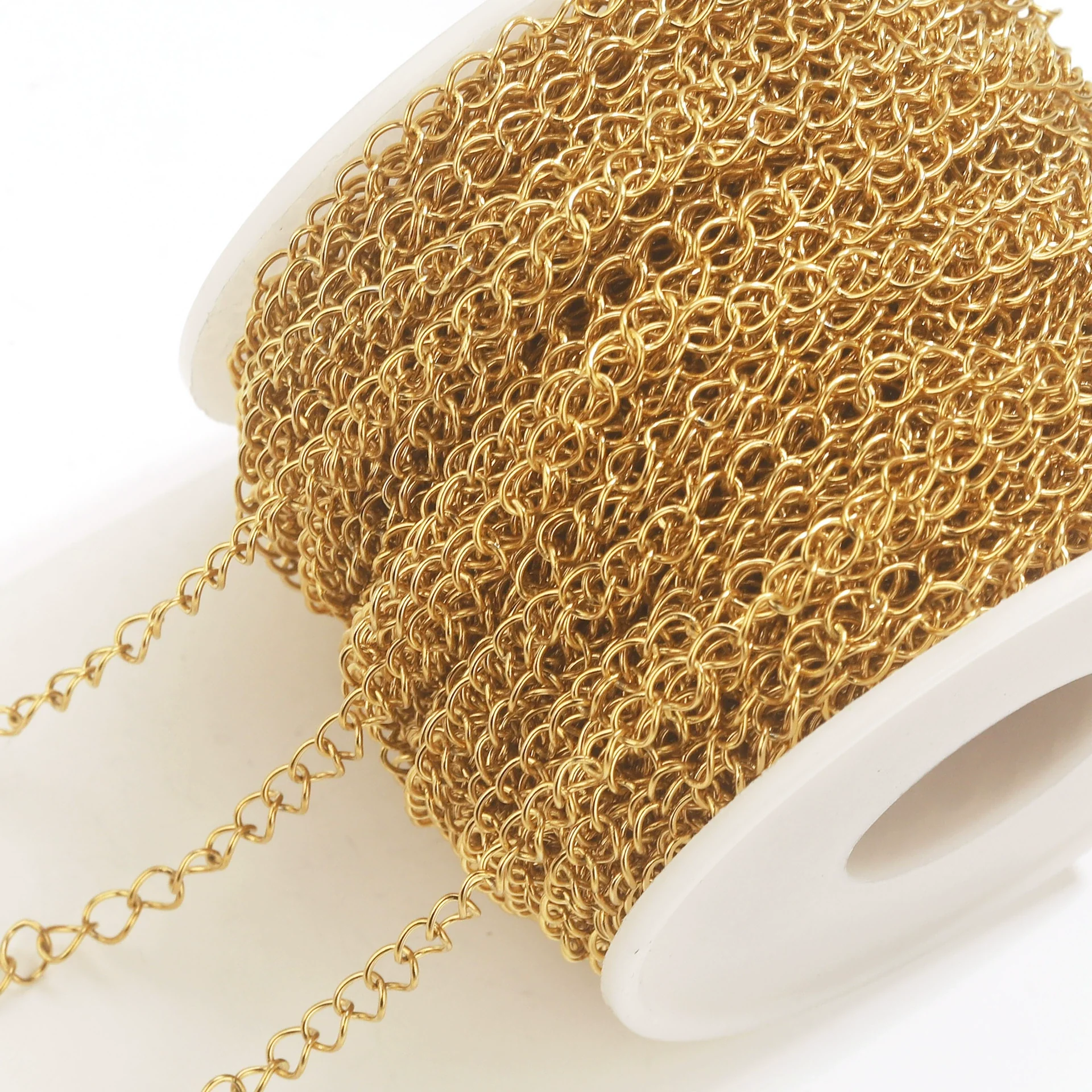 Stainless Steel Goldplated Colorpreserving Flat Oshaped Chain For Necklace Bracelet Diy Accessories
