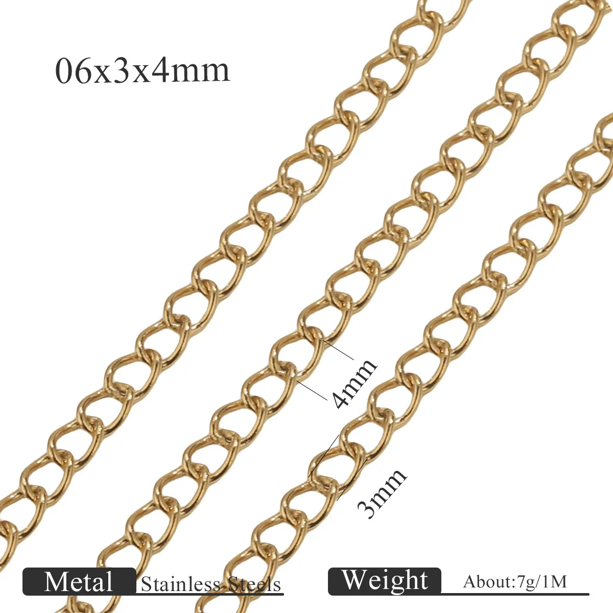 Stainless Steel Goldplated Colorpreserving Flat Oshaped Chain For Necklace Bracelet Diy Accessories - Image 10