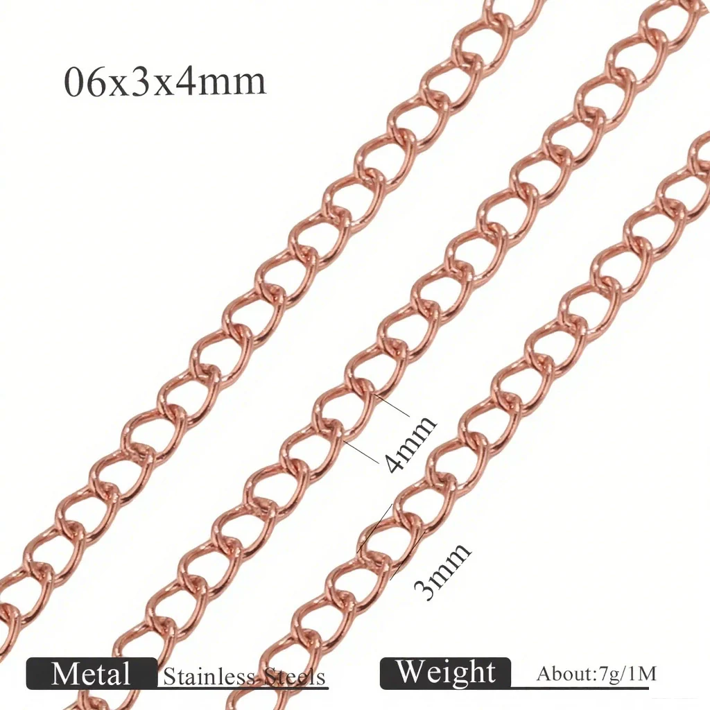 Stainless Steel Goldplated Colorpreserving Flat Oshaped Chain For Necklace Bracelet Diy Accessories - Image 11