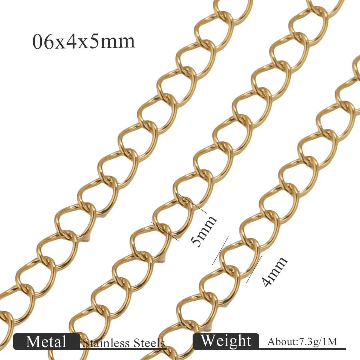 Stainless Steel Goldplated Colorpreserving Flat Oshaped Chain For Necklace Bracelet Diy Accessories - Image 13