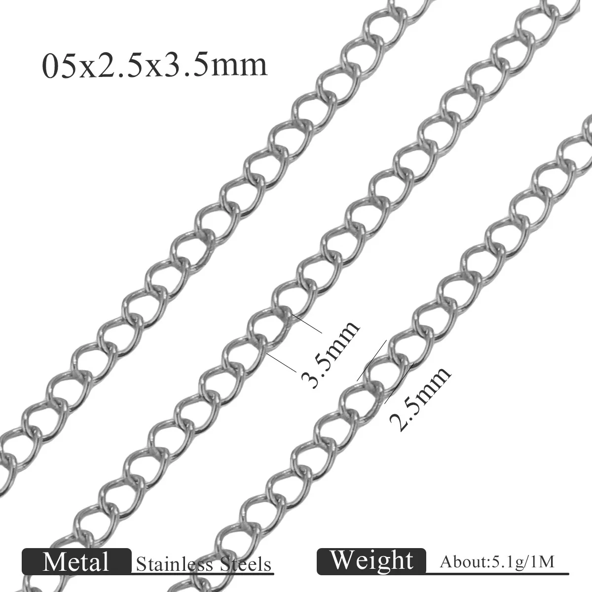 Stainless Steel Goldplated Colorpreserving Flat Oshaped Chain For Necklace Bracelet Diy Accessories - Image 6