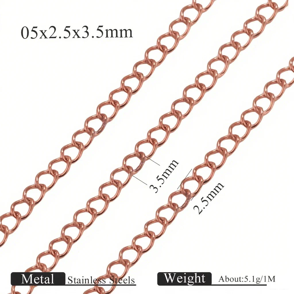 Stainless Steel Goldplated Colorpreserving Flat Oshaped Chain For Necklace Bracelet Diy Accessories - Image 8