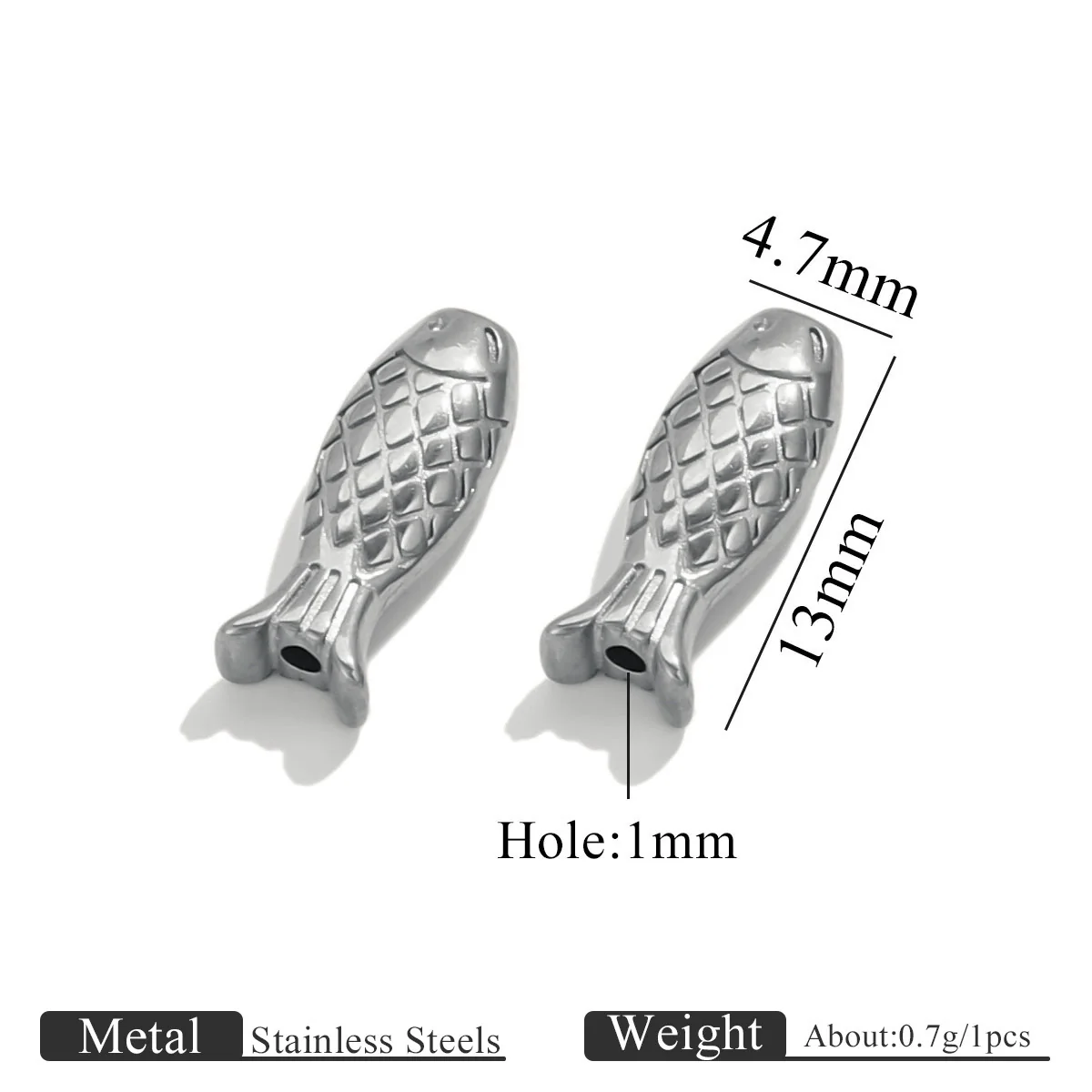 Stainless Steel Goldplated Fish Pattern Spacer Ball Dragon Boat Diy Bracelet Spare Accessories - Image 8
