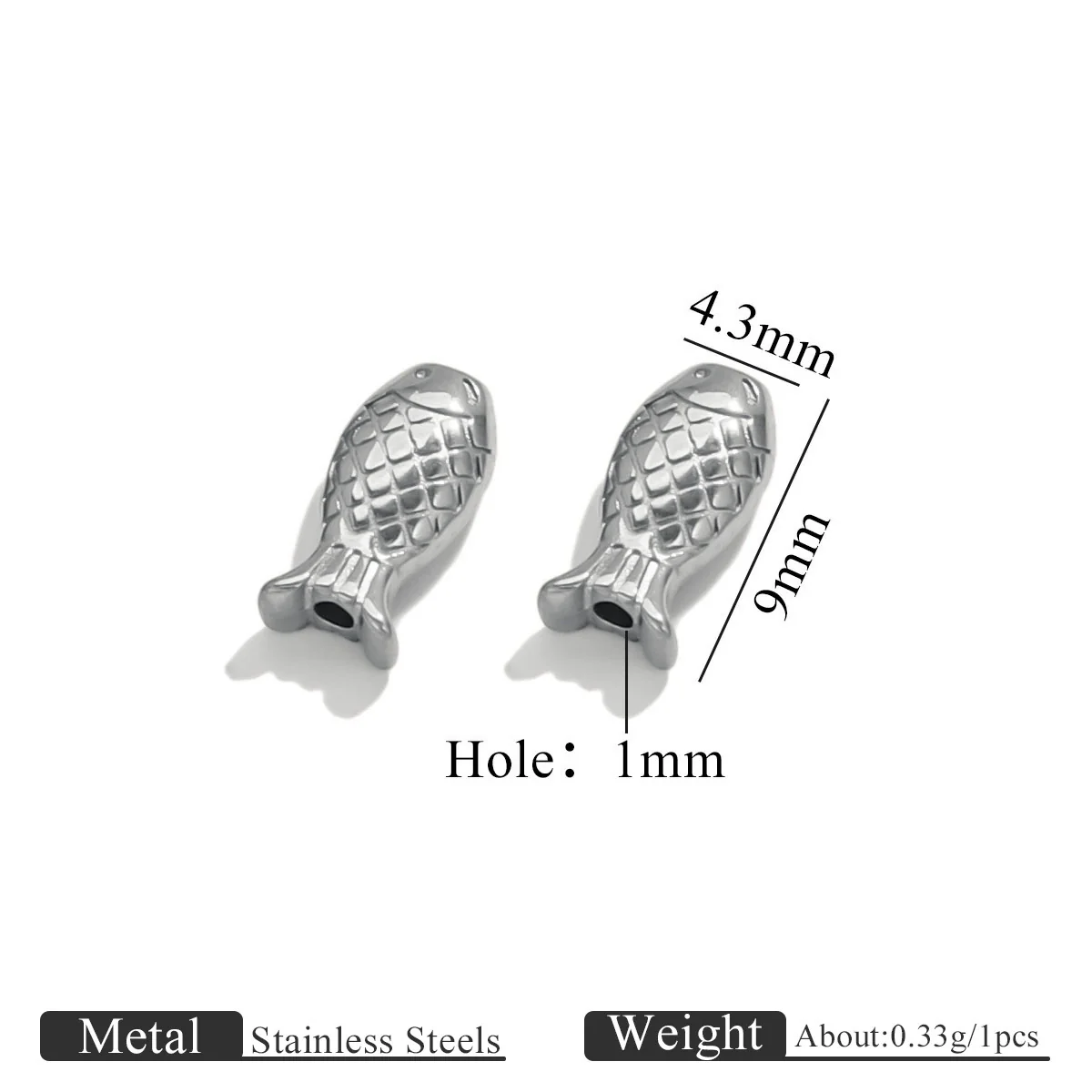Stainless Steel Goldplated Fish Pattern Spacer Ball Dragon Boat Diy Bracelet Spare Accessories - Image 9