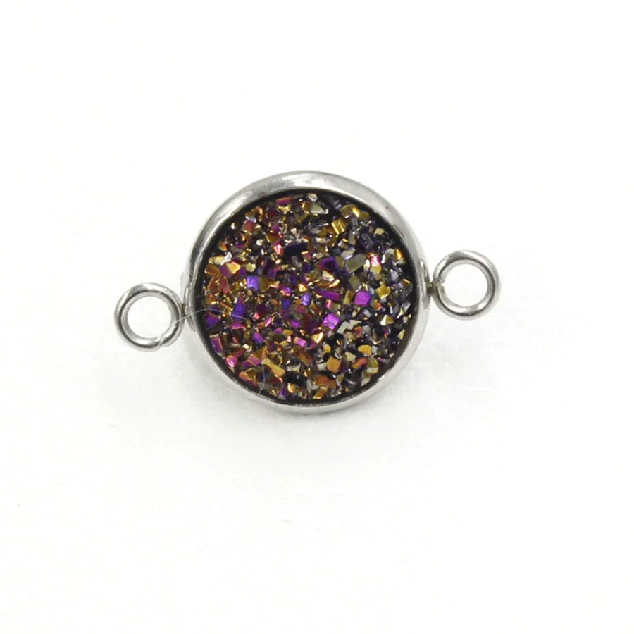 Stainless Steel Gypsophila Double Head Pendant Jewelry Accessories With Electroplating And Geometric Style - Image 10