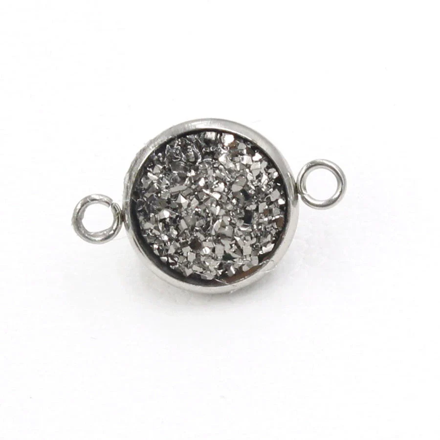 Stainless Steel Gypsophila Double Head Pendant Jewelry Accessories With Electroplating And Geometric Style - Image 11