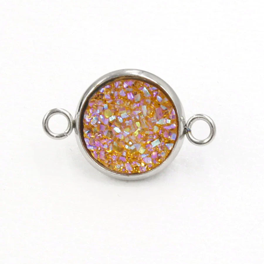 Stainless Steel Gypsophila Double Head Pendant Jewelry Accessories With Electroplating And Geometric Style - Image 15