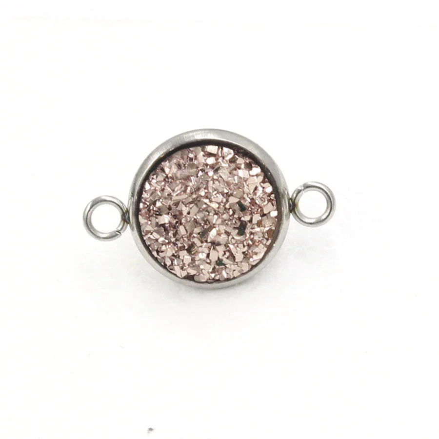 Stainless Steel Gypsophila Double Head Pendant Jewelry Accessories With Electroplating And Geometric Style - Image 28