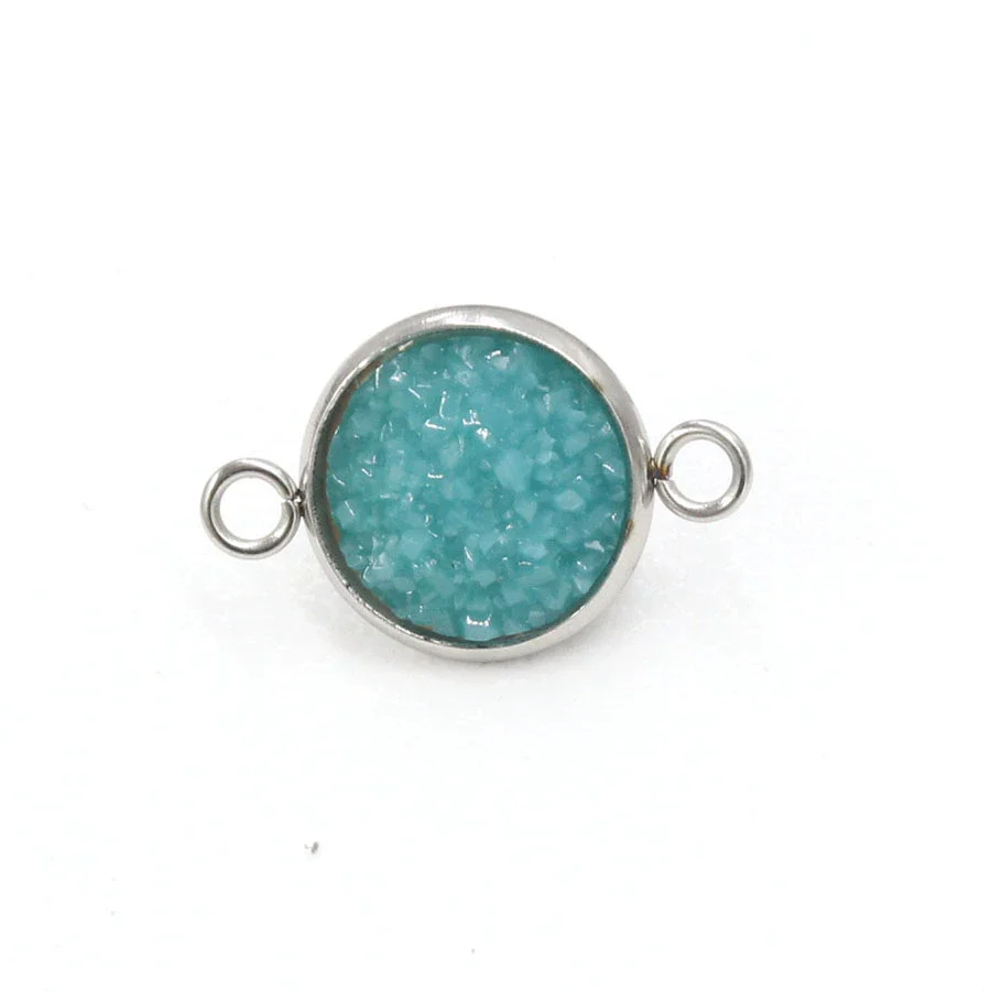 Stainless Steel Gypsophila Double Head Pendant Jewelry Accessories With Electroplating And Geometric Style - Image 32
