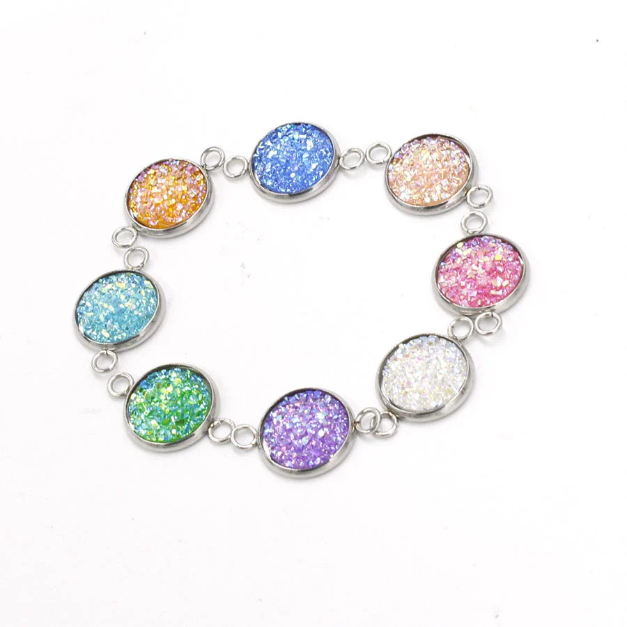 Stainless Steel Gypsophila Double Head Pendant Jewelry Accessories With Electroplating And Geometric Style - Image 5