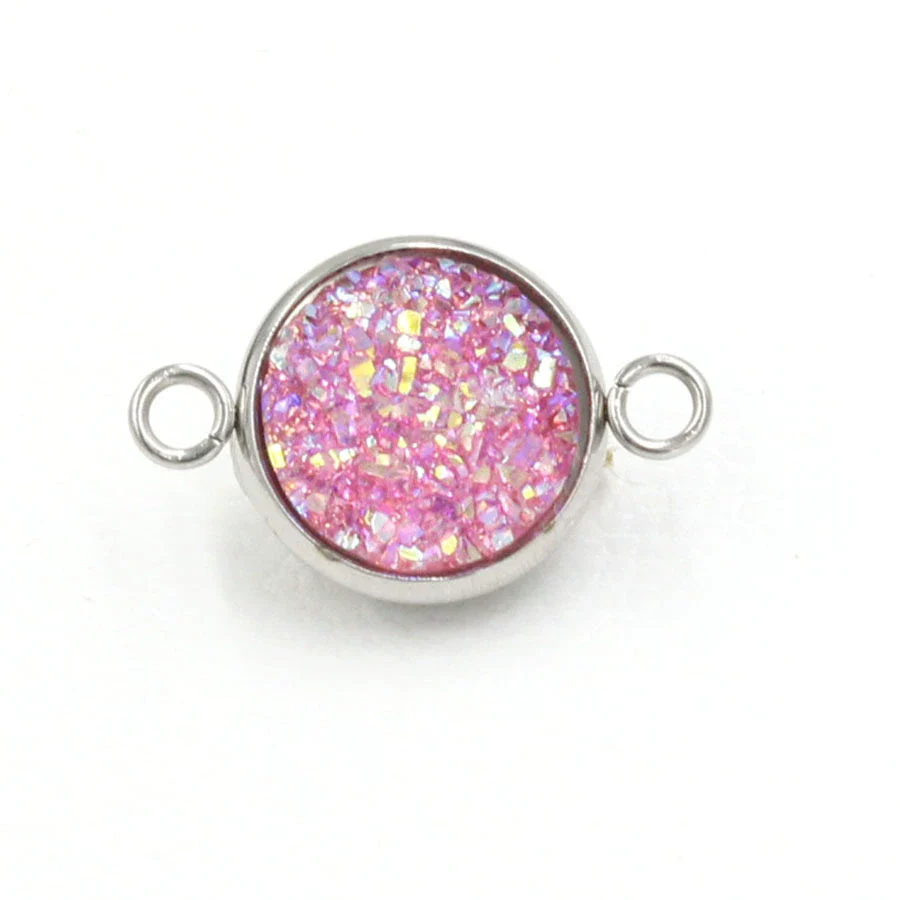 Stainless Steel Gypsophila Double Head Pendant Jewelry Accessories With Electroplating And Geometric Style - Image 6