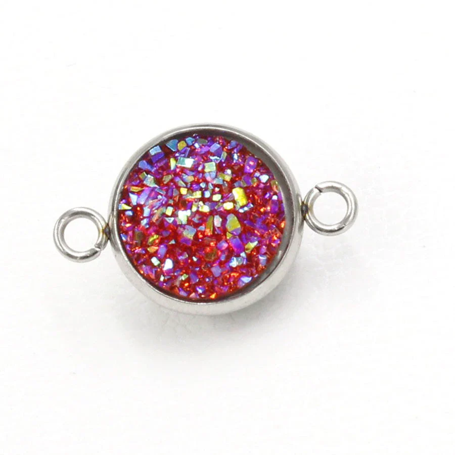 Stainless Steel Gypsophila Double Head Pendant Jewelry Accessories With Electroplating And Geometric Style - Image 8