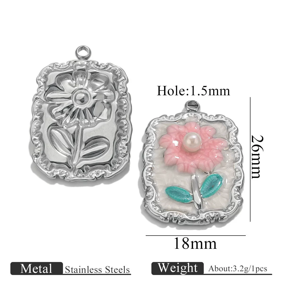 Stainless Steel Handmade Garden Oil Painting Round Wind Pendant Necklace And Bracelet Accessories With Electroplating - Image 11