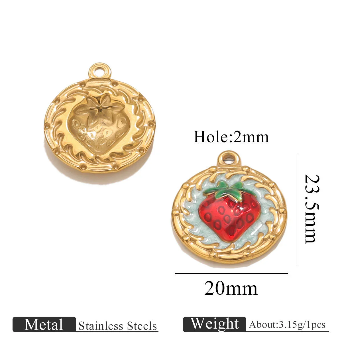 Stainless Steel Handmade Garden Oil Painting Round Wind Pendant Necklace And Bracelet Accessories With Electroplating - Image 19
