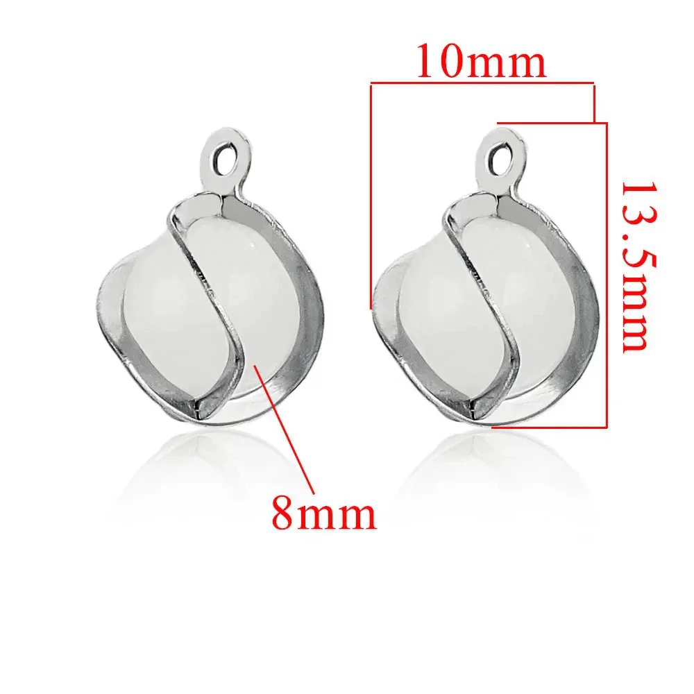 Stainless Steel Handmade Jewelry Accessories With Cat's Eye Stone Twist Flower Pendant And Electroplating Treatment - Image 7