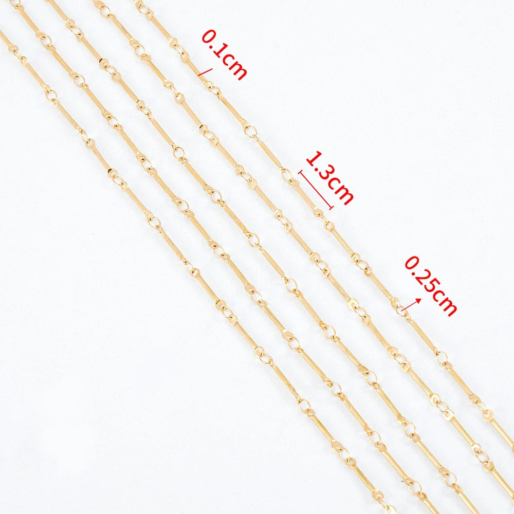 Stainless Steel Handmade Round Bar Chain Necklace Accessories With Electroplating - Image 13